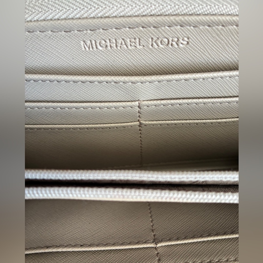 Michael Kors Silver Snake-Print Zip Wallet with Gold Plate - Picture 10 of 14